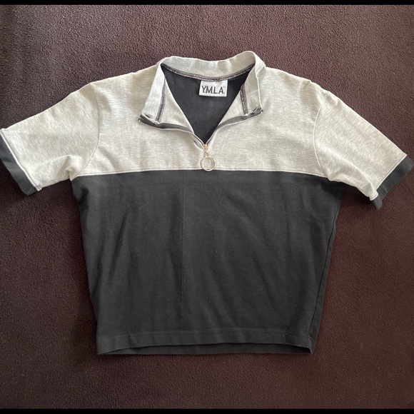 Y.M.L.A Vintage 90’s Rare Club Wear Form Fitted Cropped Sleeves/Body Zip Neck - Picture 9 of 10